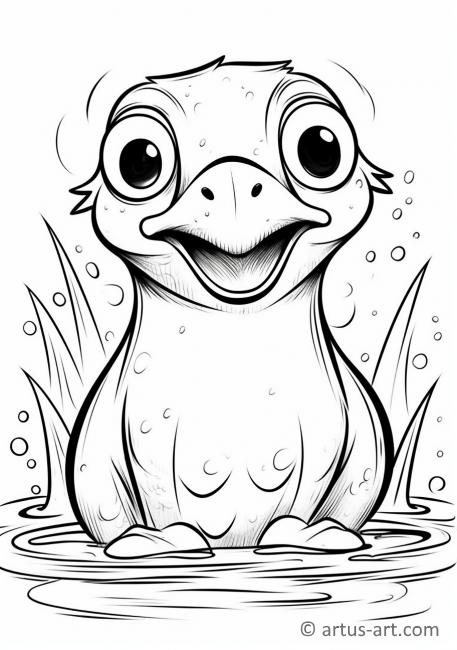 Page de coloriage mignonne d'ornithorynque pour enfants